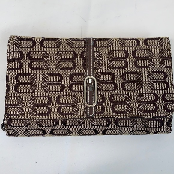 Miscellaneous Trifold Wallet Khaki/Brown Fabric/Faux Leather Calculator - Picture 1 of 9